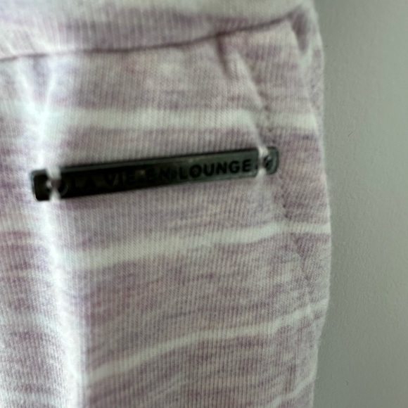 La Vie En Rose Pink Striped Lace Pajama Jumpsuit - Picture 3 of 7